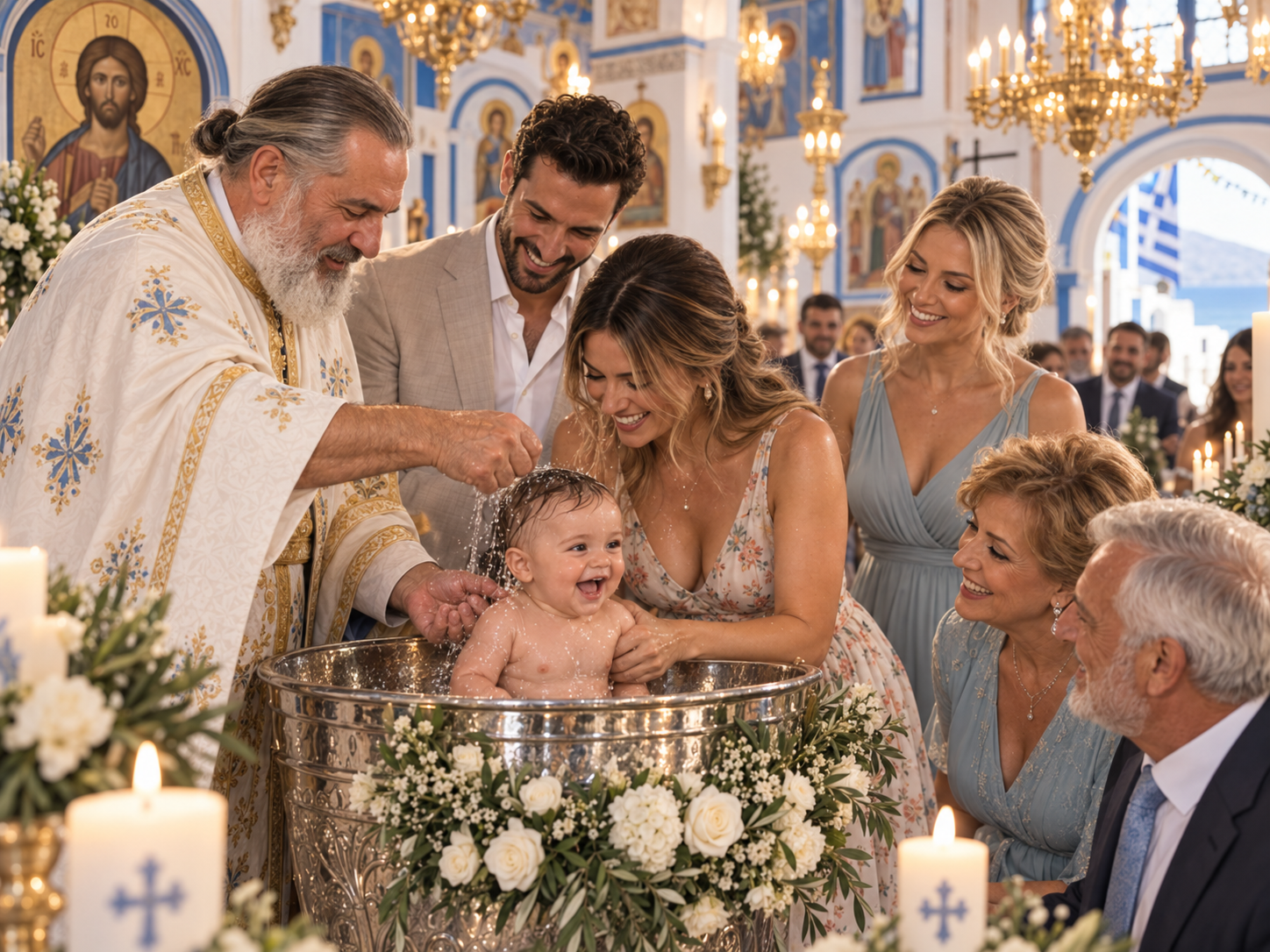 Baptism ceremony inside the church