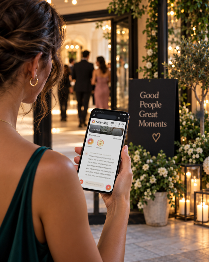 Guest viewing a StoryWall invitation on a phone